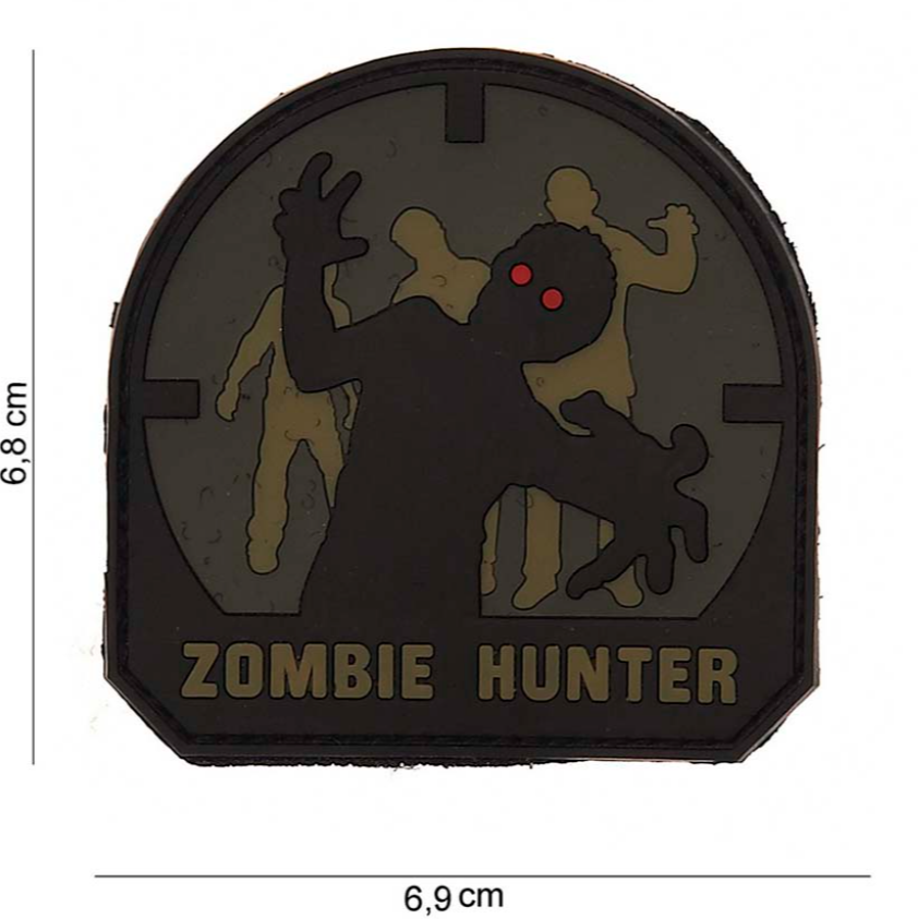 3D Zombie Hunter Rubber Patch- ACU-A