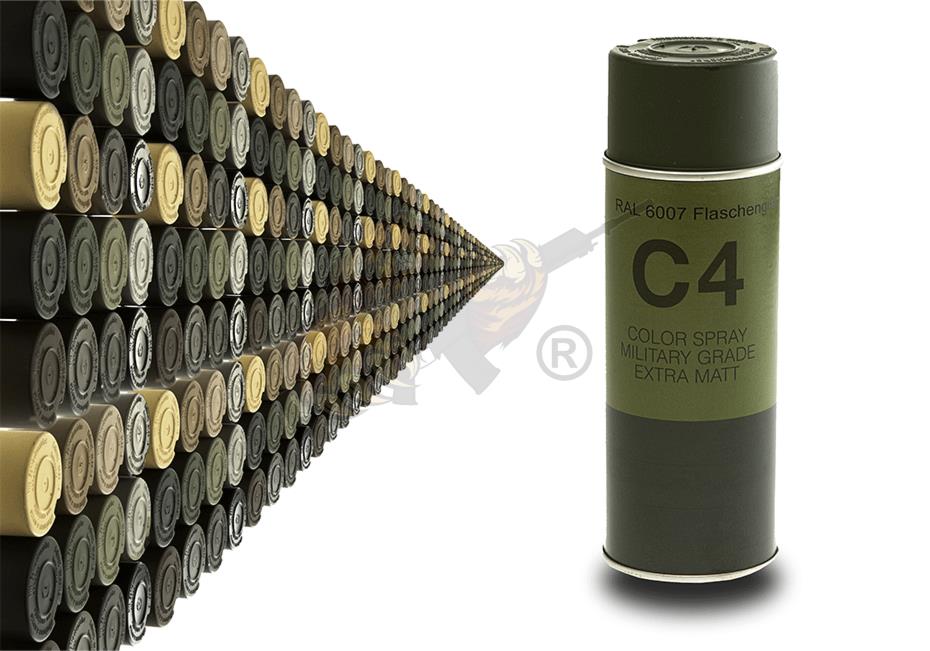 C4 Mil Grade Color Spray in RAL 6007 Flaschengrün - Armamat