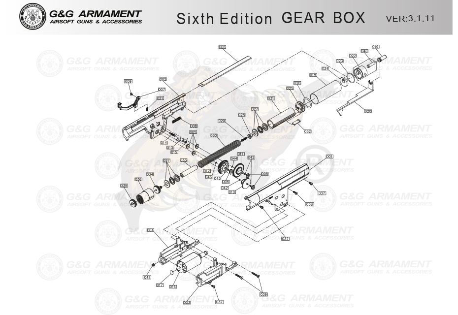 Sixth Edition Gearbox Vers. 3.1.11 Partnumbers #027, 033, 034, 035, 036 (Spring Guide)