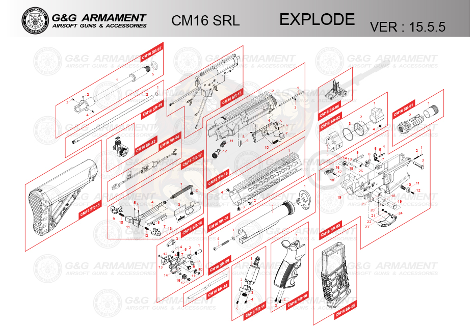 Gearbox für die CM16 SR Serie von G&G - Semiauto only