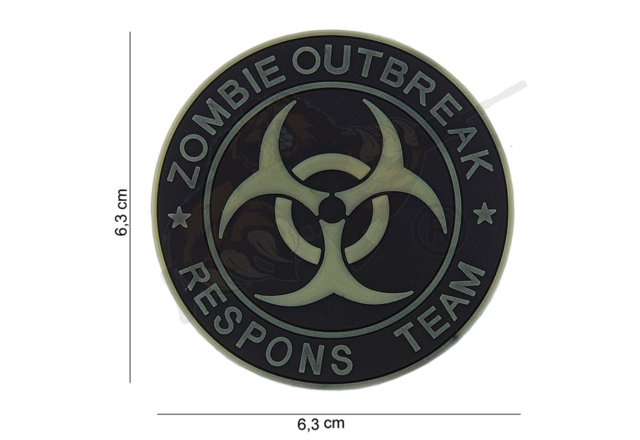 3D Rubber Patch *2 Zombie Outbreak Respons Team - Black